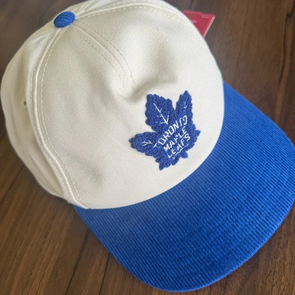 Toronto Maple Leafs Two-Tone Baseball Cap - Cream & Royal Blue Corduroy / Ribbed